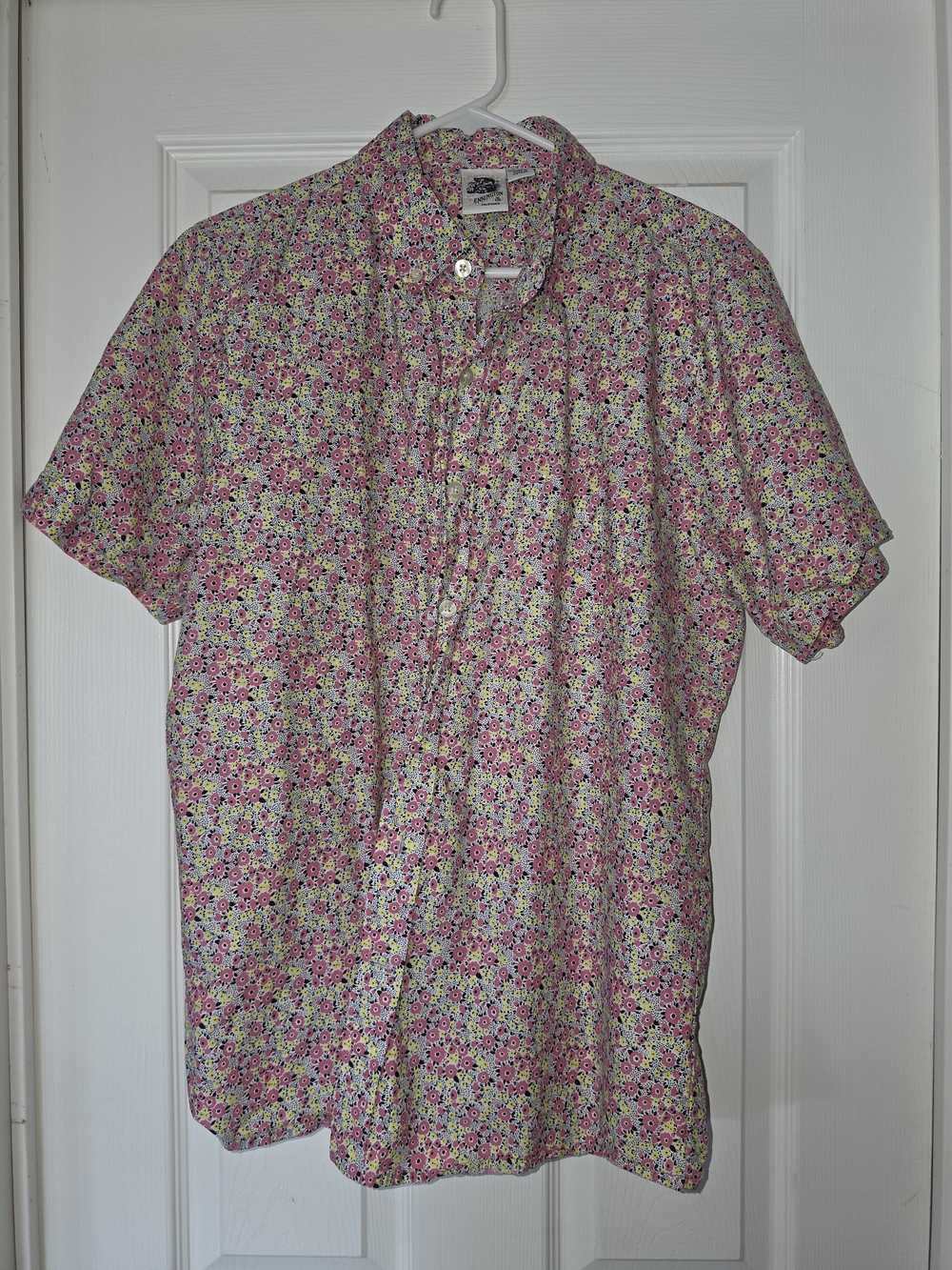 Short-Sleeve Button-Down Shirt - Pink Floral